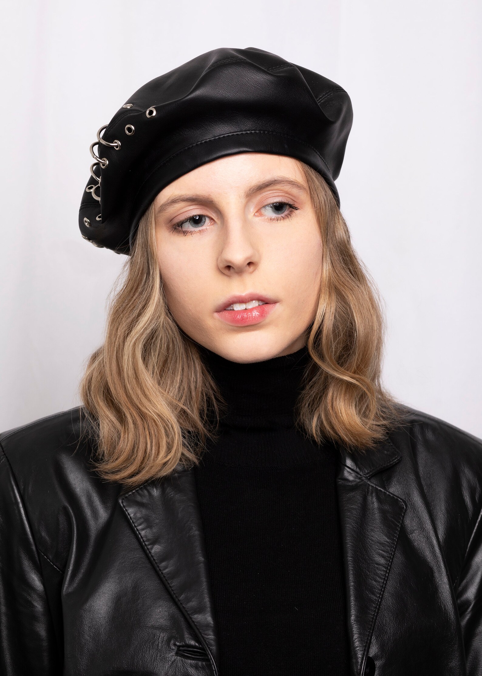 Beret Leather Hat Tam Aesthetic Hat Grunge Clothing 90s - Etsy Norway