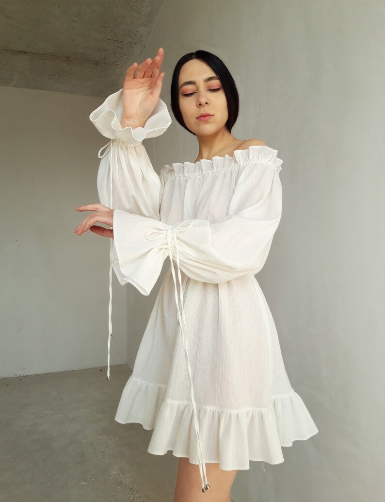 White cotton dress beach dress white tunic simple white Etsy