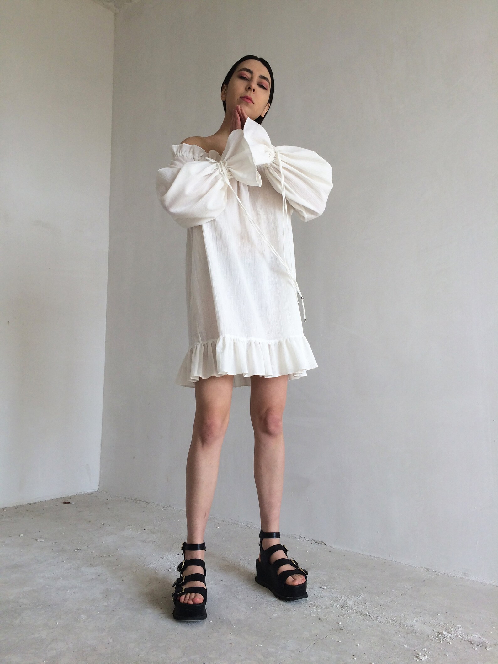 White Cotton Dress Beach Dress White Tunic Simple White Etsy Canada