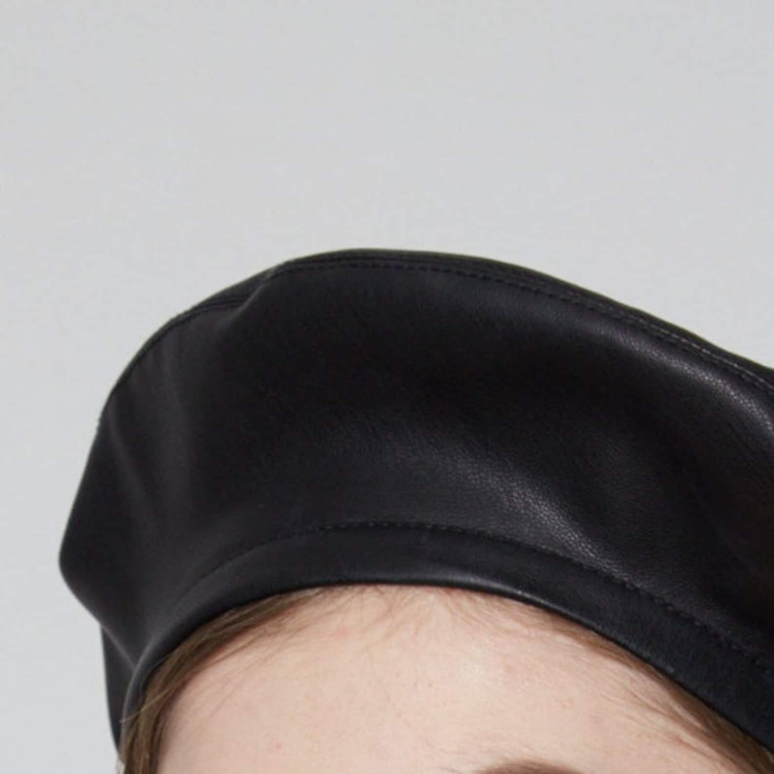 red leather beret