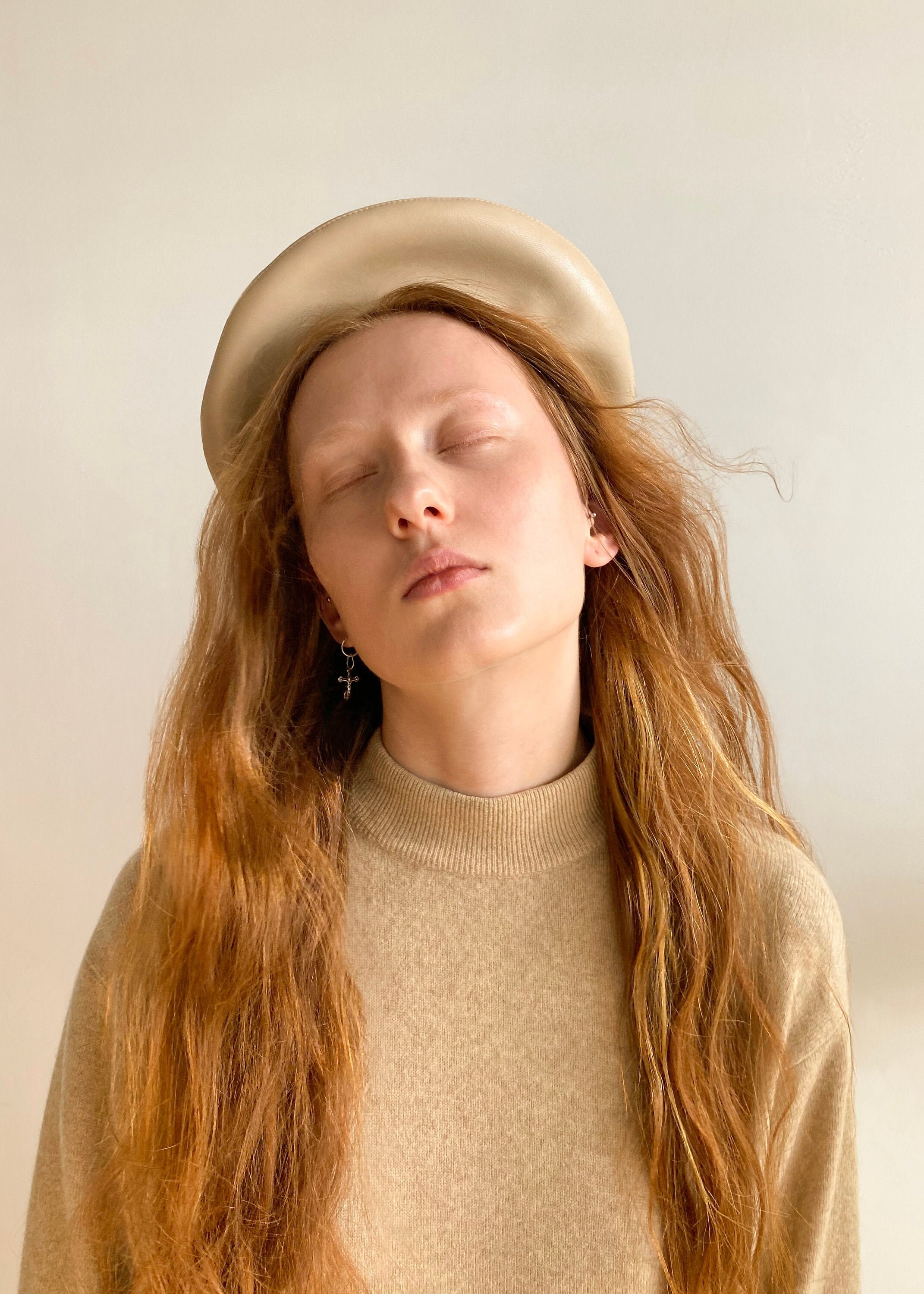 European Paris Vegan Leather Beret Hat 