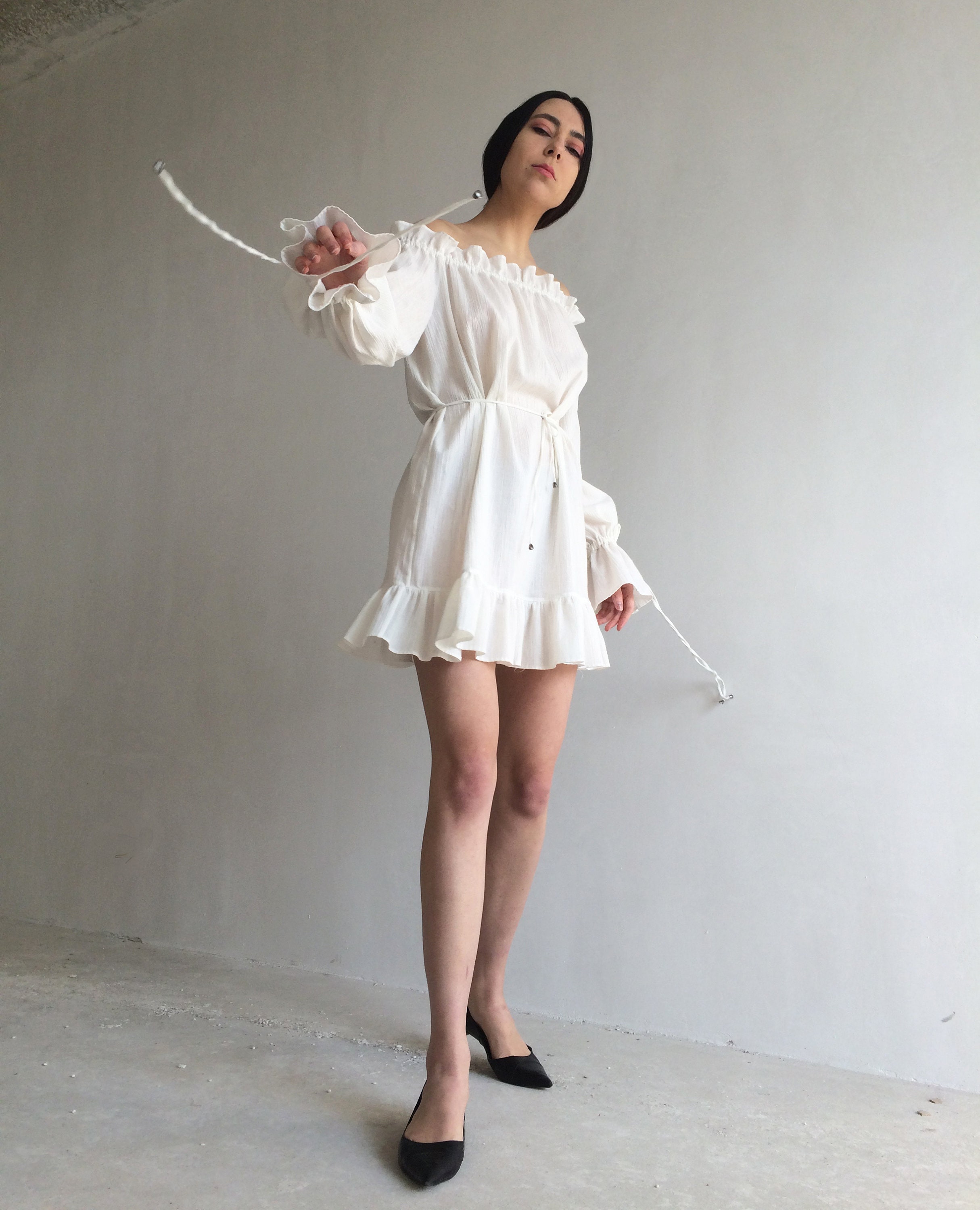 White Cotton Dress Beach Dress White Tunic Simple White Etsy Canada