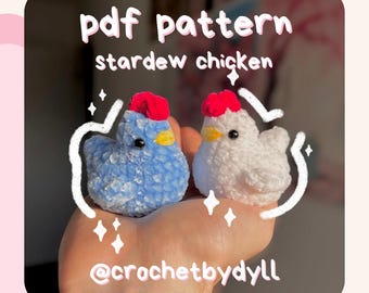 NO-SEW Stardew Chicken PDF Stardew Valley-Inspired Crochet Pattern – Easy Plushie Guide with Photos