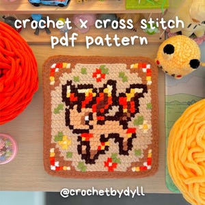 Fall Grass Fox Crochet x Cross-Stitch Pattern