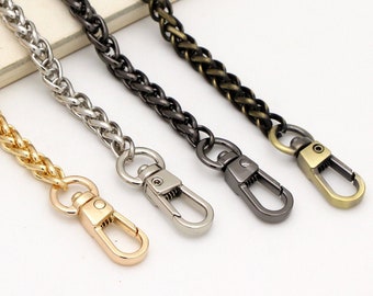 120cm Purse Chain With Swivel Clasps Twisted Chain Metal Bag Chain swivel clasp bag strap