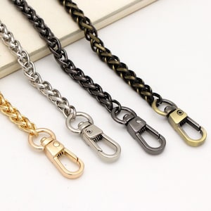 120cm Purse Chain With Swivel Clasps Twisted Chain Metal Bag Chain swivel clasp bag strap