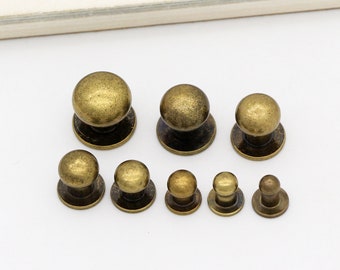 10set Screw rivets Bronze chicago screw rivet Purse rivet leather rivet Screw back studs