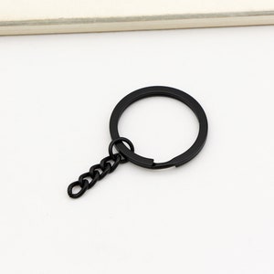 10pcs Black Keychain Split Key ring with chain Key chain rings Key rings Split ring