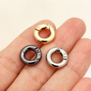 10pcs 1/4&quot;(7mm) small Spring gate ring spring ring push gate snap hook purse O ring Round Ring
