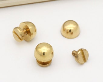 10set 10mm Solid brass Screw rivets Dome rivet screw back stud Purse feet Chicago Screw purse hardware