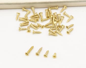 50-100pcs gold screws 6mm 8mm 10mm 12mm length screw rivet Wood screw Box screws