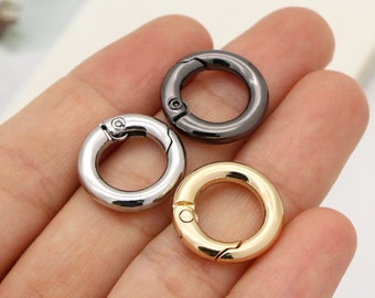 6pcs 3/8"(10mm) small Spring gate ring spring ring push gate snap hook purse O ring Round Ring