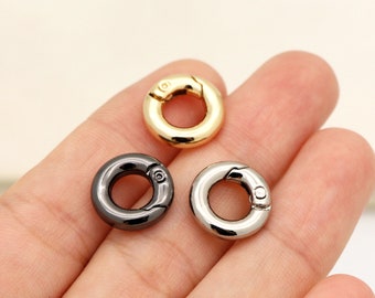 10pcs 1/4"(7mm) small Spring gate ring spring ring push gate snap hook purse O ring Round Ring