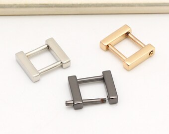6pcs Screw rectangle ring 1/2"(13mm) Gold rectangle ring buckle purse ring strap rings purse hardware