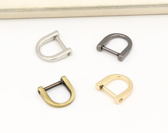 10個入り ネジ式Dリング 3/8インチ (10 mm) ストラップ Dリング バックル 財布リング ストラップリング 財布金具