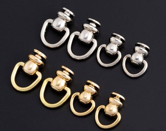 4pcs Solid Brass Tornillo remaches tornillo d anillo chicago remache Bolsa conector de la cadena bolsa correa tornillo conector