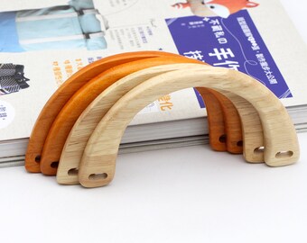 1pair wooden handle bag handle 15*8cm handbag handles wood handle bag making supplies