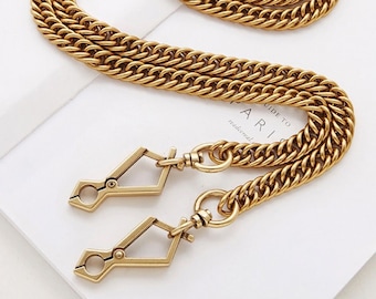 Antique gold bag chain replacement strap purse chain bag strap handbag chain bag hardware