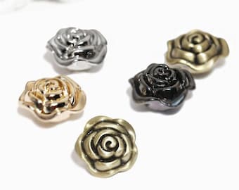4set 20 mm Blume Schraubniete Gold / Silber / Antik Messing / Gunmetal Schraubniete Geldbörse Hardware