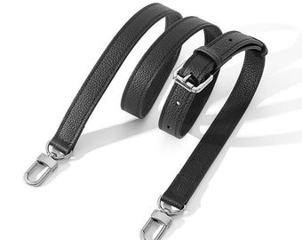 Black Leather bag strap 1.5cm 2cm High quality Leather shoulder strap