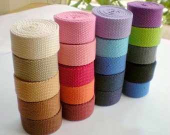 Cotton Webbing 1" Wide Webbing Bag handles, bag strap for tote bag webbing strap Stripe Webbing