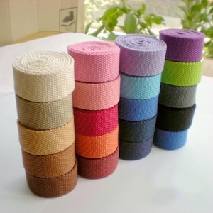 Cotton Webbing 1&quot; Wide Webbing Bag handles, bag strap for tote bag webbing strap Stripe Webbing