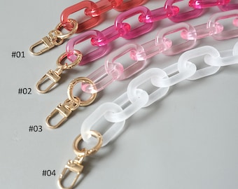 Bag chain with swivel clasp Acrylic chain Purse Chain bag handle bag strap Plastic Handles for Bag