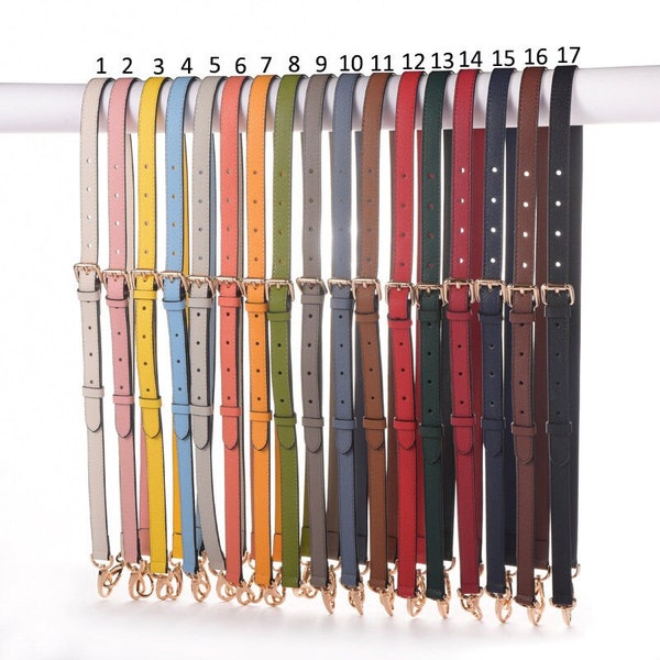 17 color leather strap 1.2cm 1.5cm 1.8cm 2.5cm wide Handbag Strap Crossbody Bag Strap adjustable purse strap