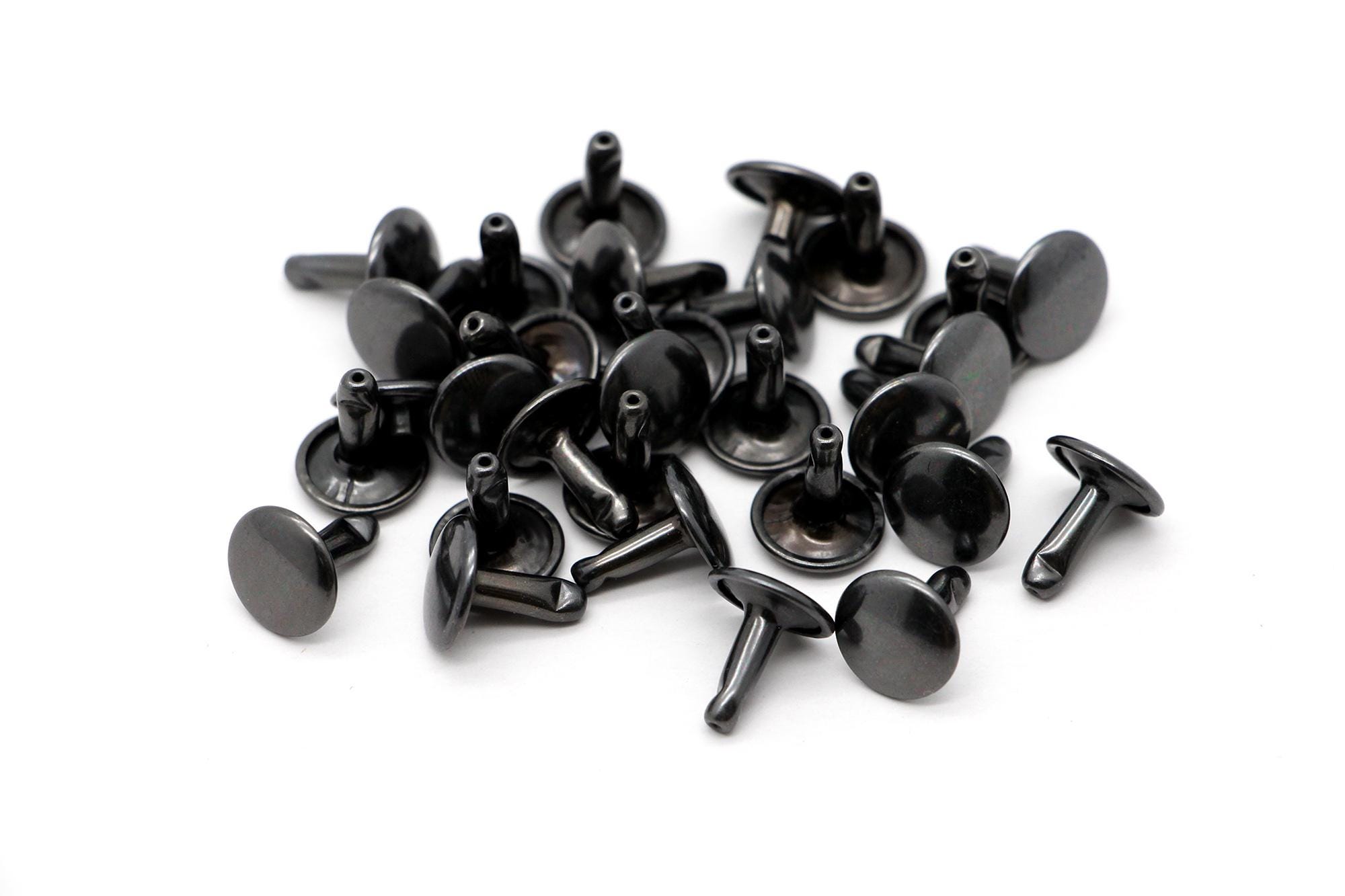 100pcs Double cap rivet Gunmetal rivets 6*6mm 8*6mm 8*8mm 9*8mm 9*12mm 10*10mm