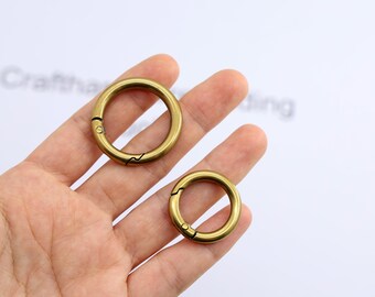 4pcs Spring gate ring Antique gold push gate snap hook
