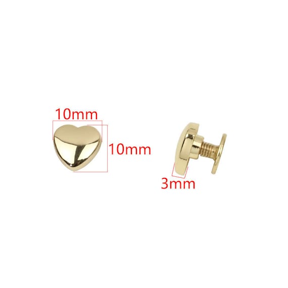 CRAFTMEMORE Heart Rivet Studs - 12mm Metal Decorative Rivets For Leather, Bags, Jeans | Pack Of 10 7 thumbnail image