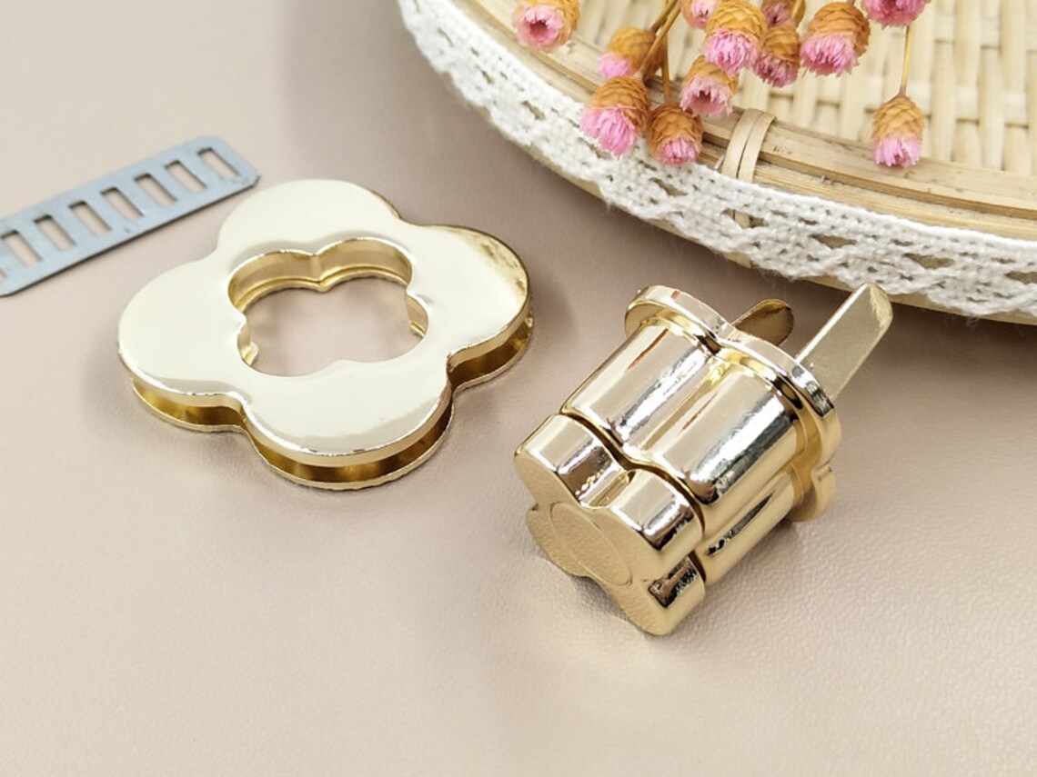 Flower Purse Lock Gold bag lock Twist Lock Metal Purse Locks Etsy