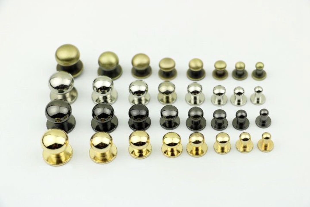 10set Screw rivet Solid Brass Screw 5mm 6mm 7mm 8mm 9mm 10mm chicago screw  chicago rivet screw back rivet