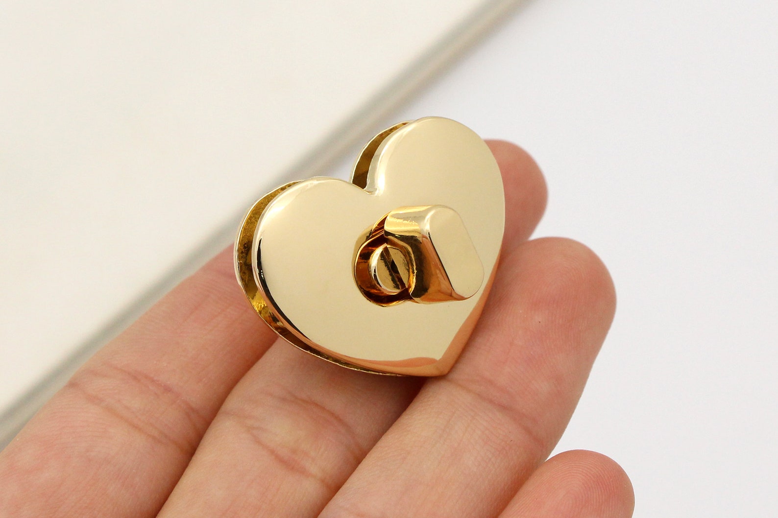 CRASPIRE 5 Chiusure A Scatto Metalliche Per Borse, Forma Di Cuore, Colore Oro Chiaro, 3.2x2.9x0.9 Cm, Per Portafogli E Scatole Regalo Fai Da Te