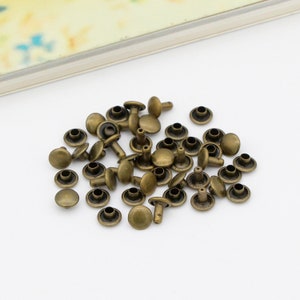 50set 6*6mm 7*6mm 10*10mm Bronze Double Cap Rivets leather rivets