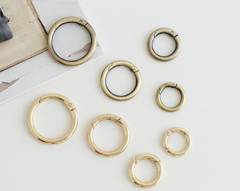 2pcs Spring gate ring Thick spring ring push gate snap hook purse O ring Round Ring 16mm 20mm 25mm 32mm 38mm 50mm inner