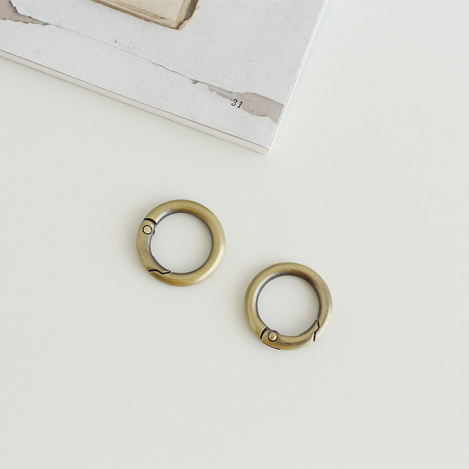 2pcs Spring Gate Ring Thick Spring Ring Push Gate Snap Hook Purse O ...