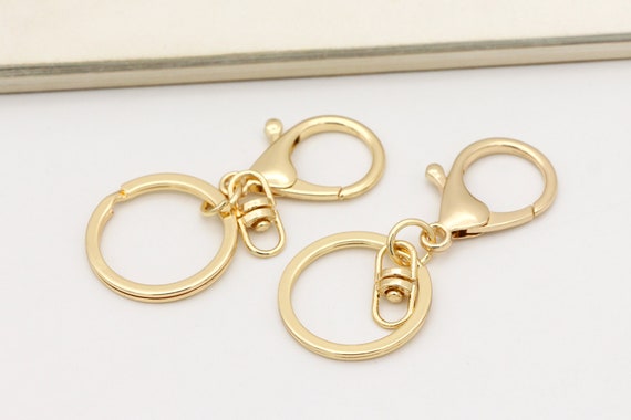 SALE 10pcs Keychain Split Key Ring With Lobster Clasp Gold Keychain Ring  Keyring Key Fob Hardware 