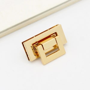 Rectangle Metal Purse Lock bag lock handbag lock Metal Lock purse clasp Turn lock leather closure