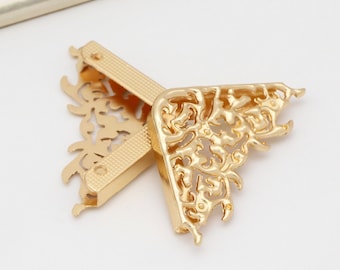 4pcs Gold Purse corner protecter Metal Corner Leather clip purse frame purse hardware