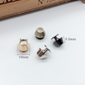 10set 10mm Screw rivets Gold / Silver / Antique Brass / Gunmetal Screw Studs screw back rivet