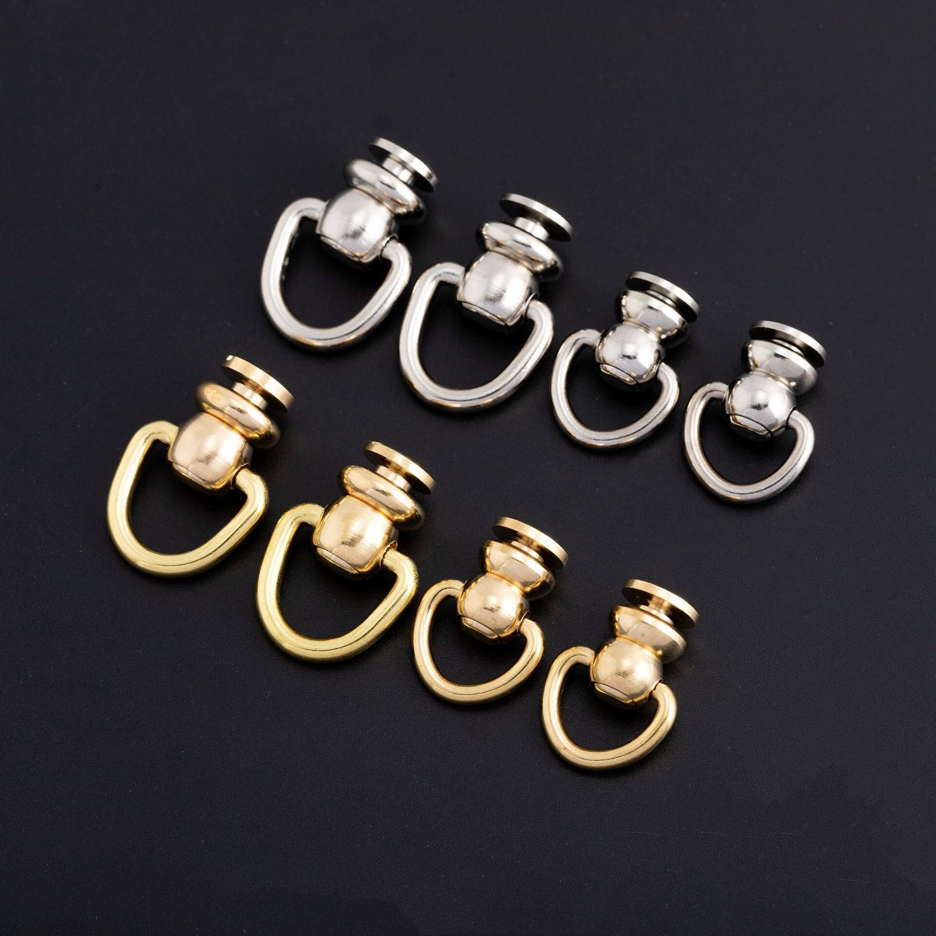 4pcs Solid Brass Screw rivets screw d ring chicago rivet Bag chain…