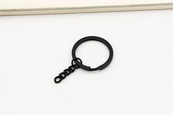 Porta Chiavi Anello Portachiavi Con Catenella 10pcs Nero