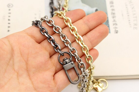 2 Catene Per Borsa Tracolla 120cm - Cinturino Sostituzione In Metallo Con Fibbie Oro E Argento - Foto 5