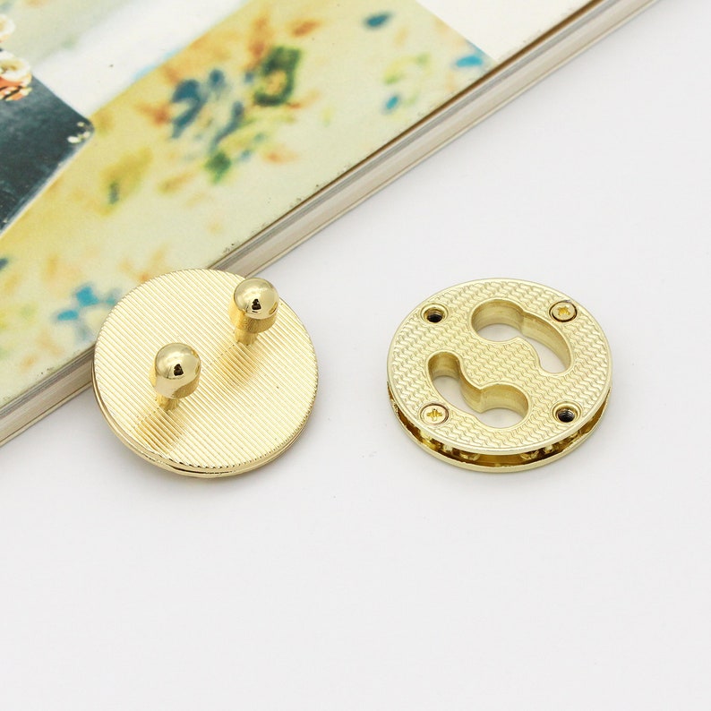Round Purse Lock 38mm Twist Lock Gold Bag Lock Turn Lock Bag Etsy