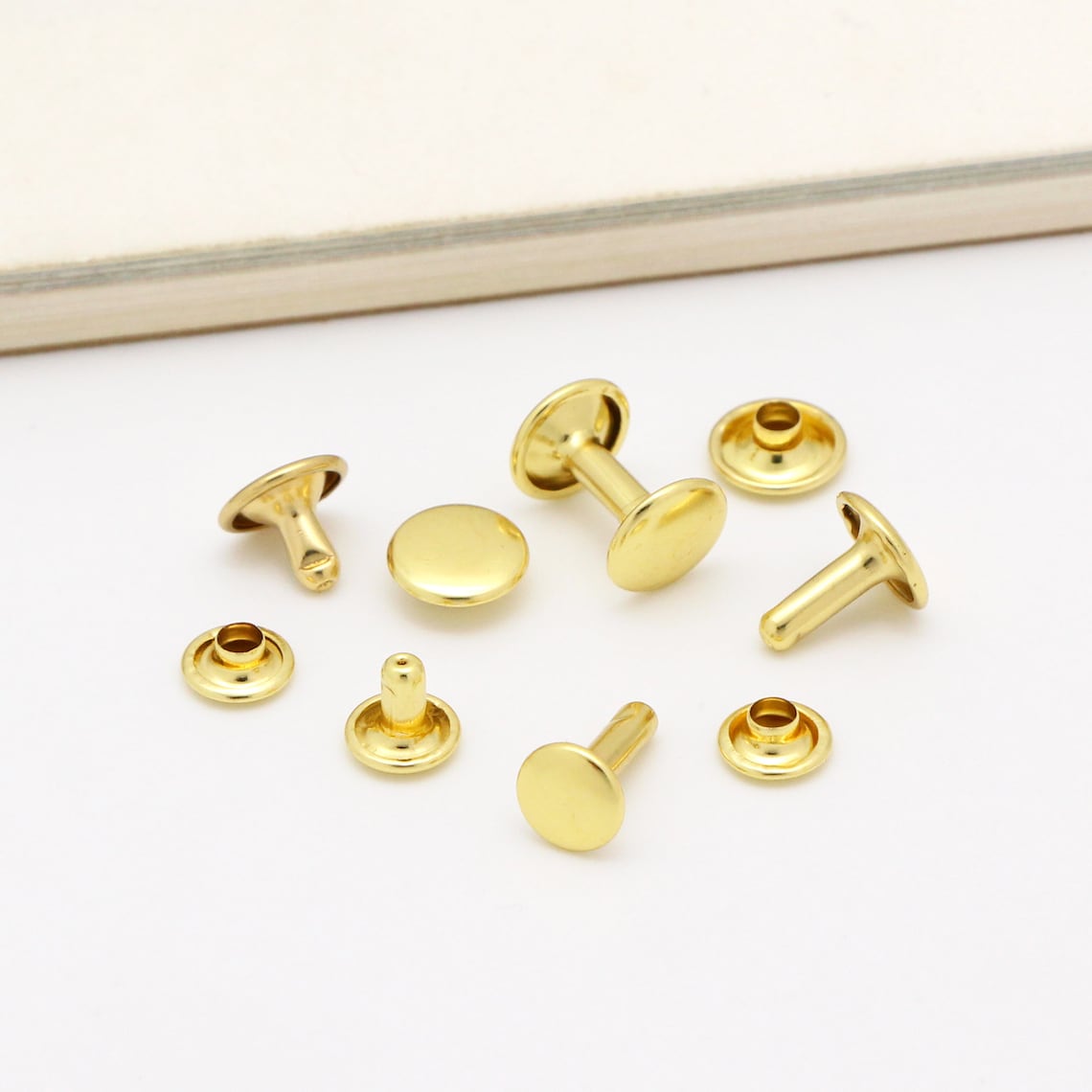 50set Solid Brass Double Cap Rivet 6mm/8mm/10mm Cap Leather Etsy