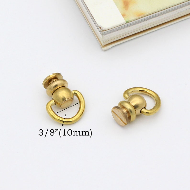 2pcs Solid Brass Screw Rivets Swivel D Ring Chicago Rivet Etsy