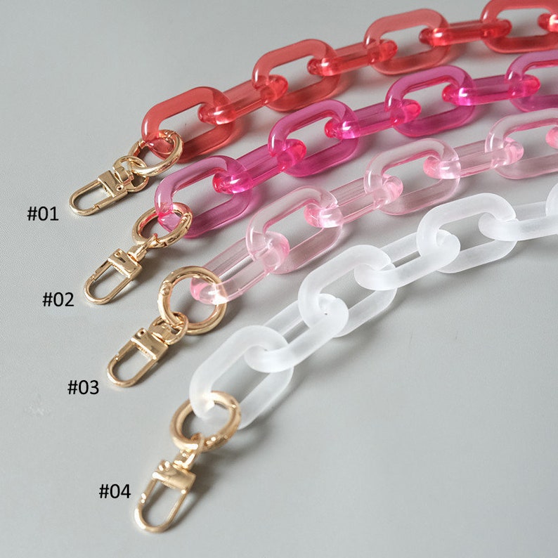 Bag chain with swivel clasp Acrylic chain Purse Chain bag handle bag strap Plastic Handles for Bag 