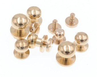 10pcs Screw rivet Solid Brass Screw 5mm 6mm 7mm 8mm 9mm 10mm chicago screw chicago rivet screw back rivet
