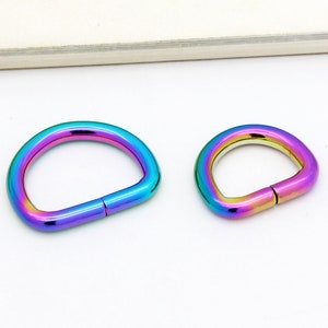 2-4-10pcs 3/4&quot;(19mm) 1&quot;(25mm) Purse d ring rainbow d ring purse ring strap ring purse hardware